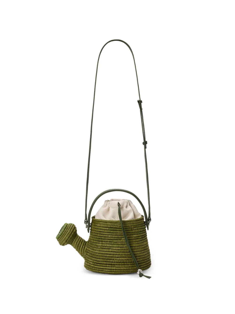 LOEWE Watering Can bag in raffia and calfskin