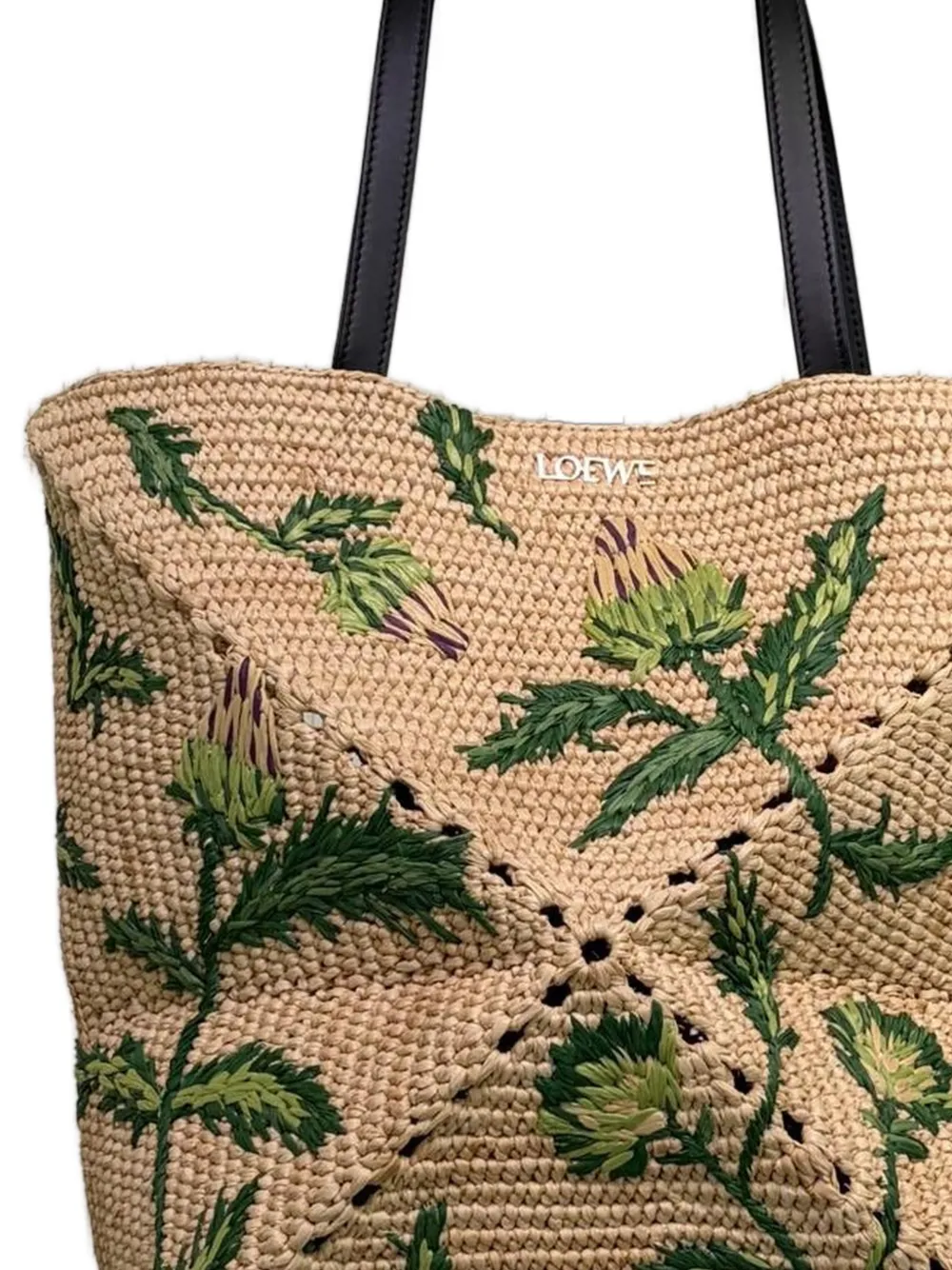 LOEWE Puzzle Fold shopper met borduurwerk Beige