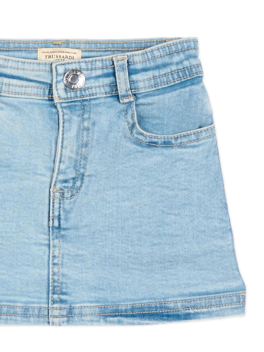 TRUSSARDI JUNIOR Spijkerrok met geborduurd logo Blauw
