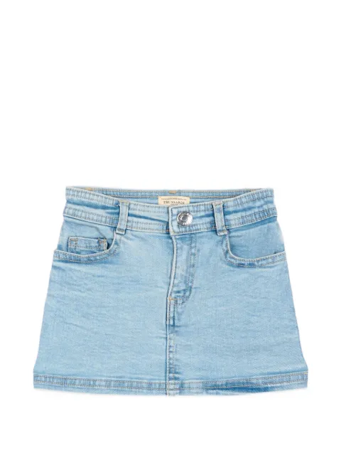 TRUSSARDI JUNIOR logo-embroidered denim skirt