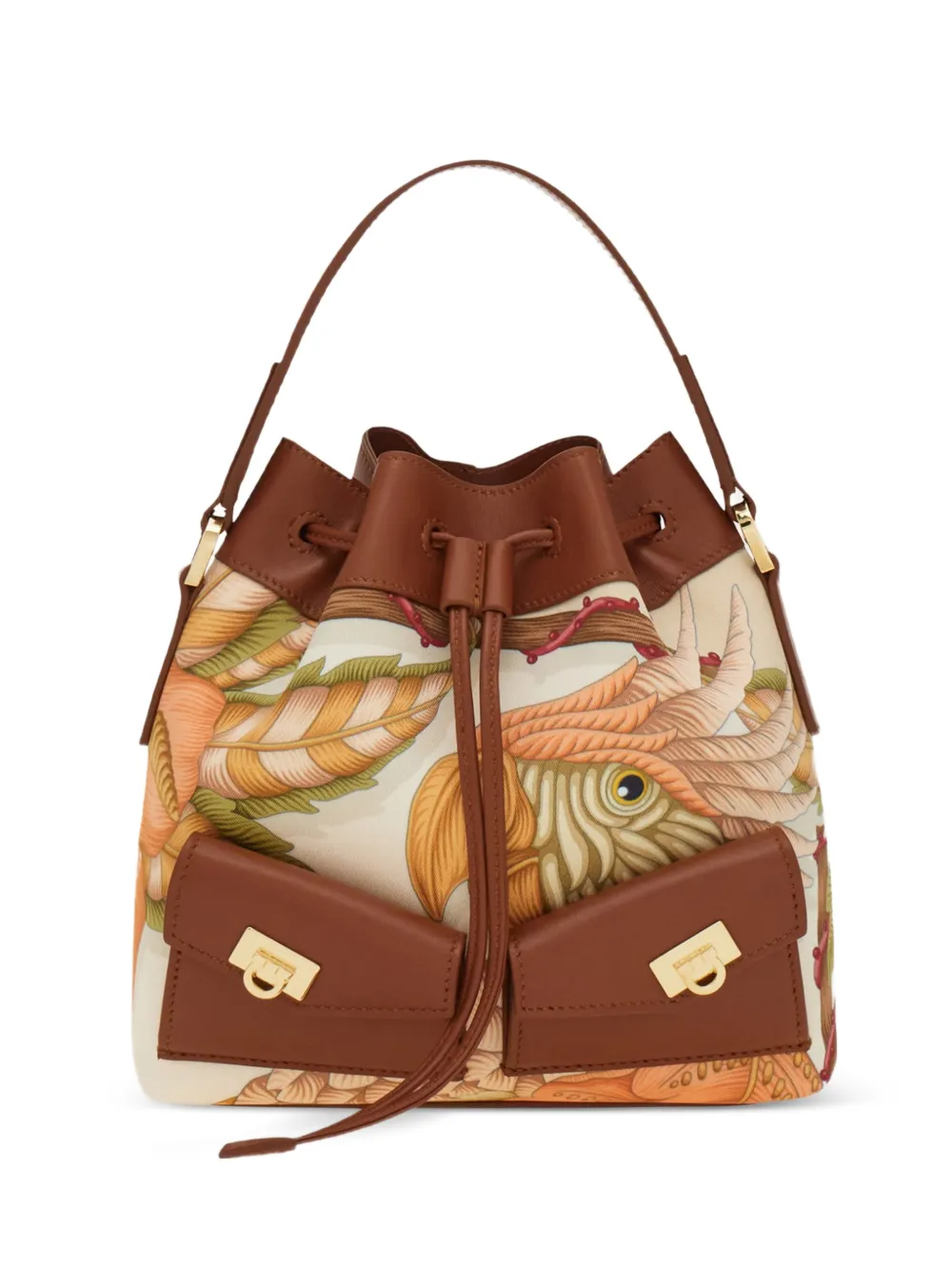 Ferragamo multipocket bucket bag - Orange