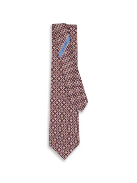 Ferragamo Gancini links print silk tie