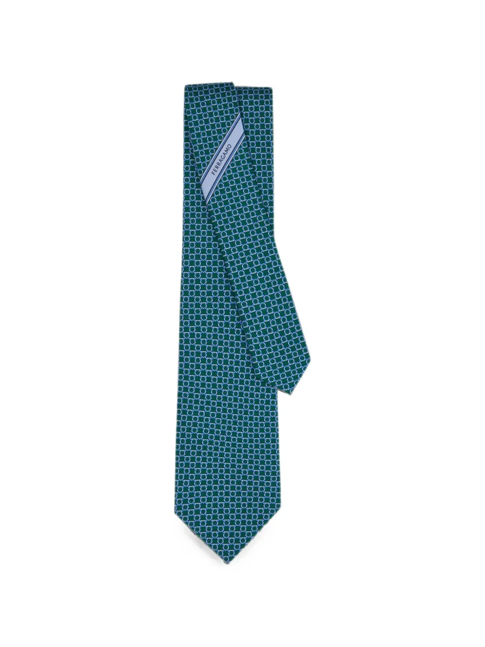 Ferragamo Zijden stropdas met print Groen