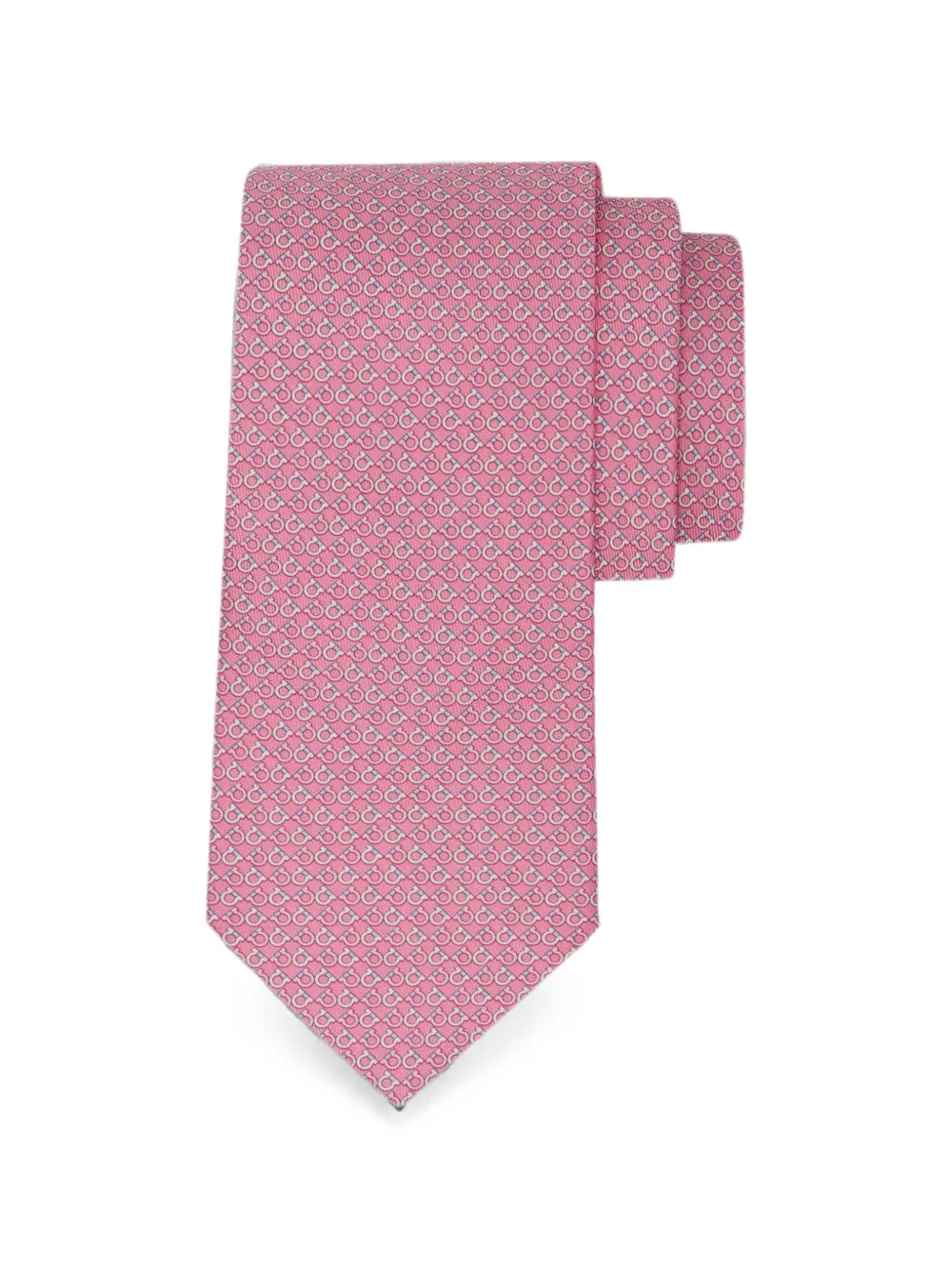 Ferragamo Gancini Square print silk tie - Rosa