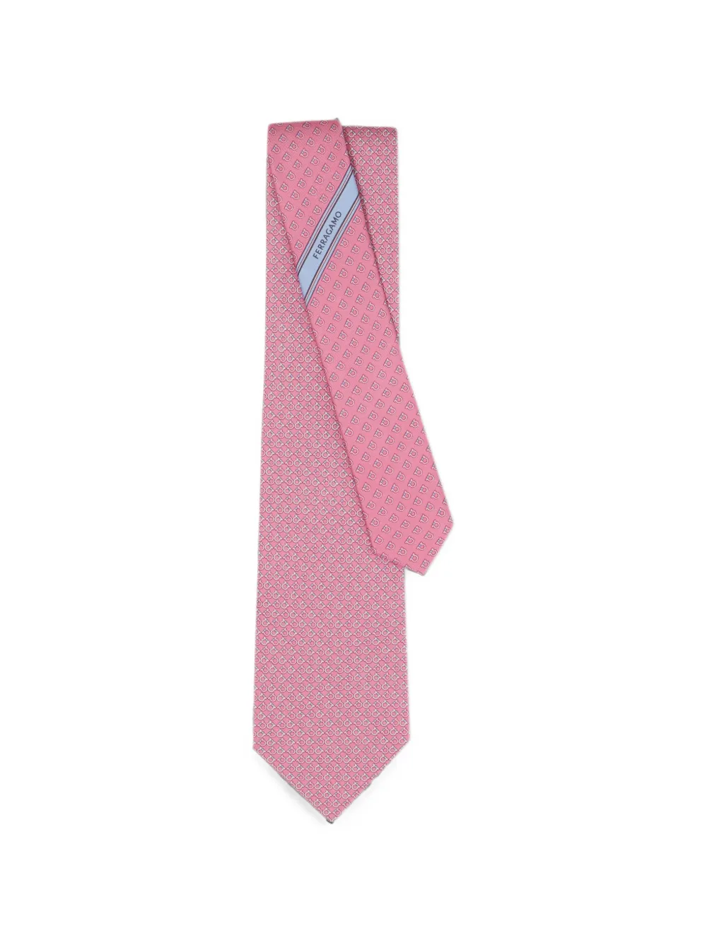 Ferragamo Zijden stropdas met Gancini-print Roze