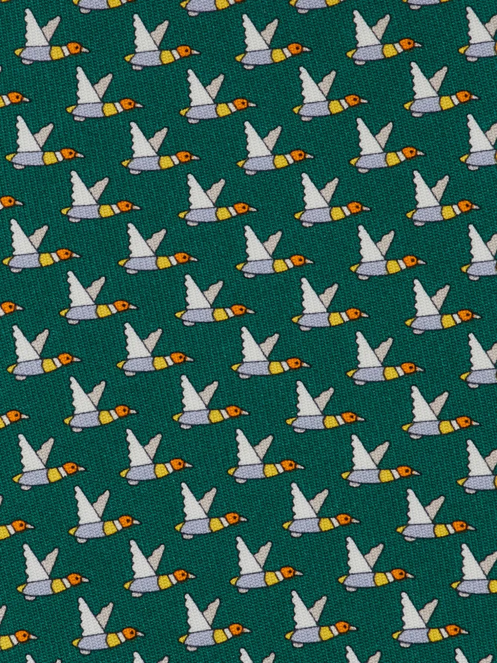 Ferragamo Zijden stropdas met eenden-print Groen
