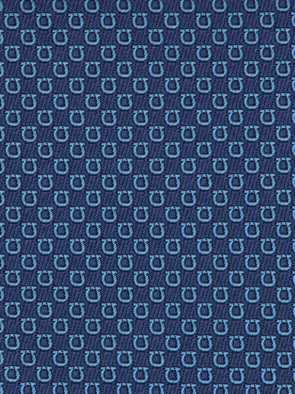 Ferragamo Zijden stropdas met Micro Gancini-print en jacquard Blauw