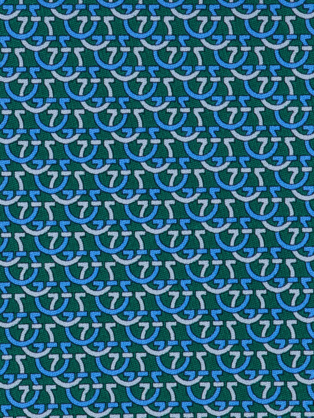 Ferragamo Zijden stropdas met Gancini-print Groen