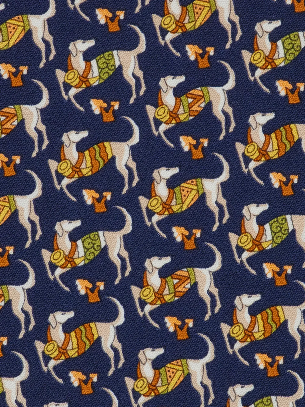 Ferragamo Zijden stropdas met Hounds-print Blauw