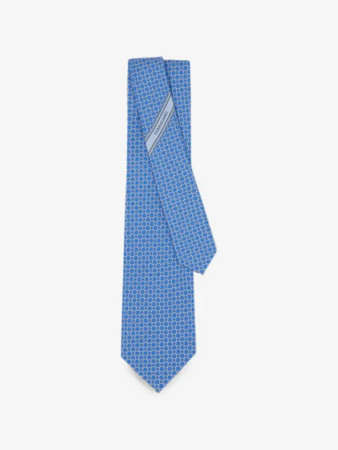 Ferragamo Gancini-pattern silk tie