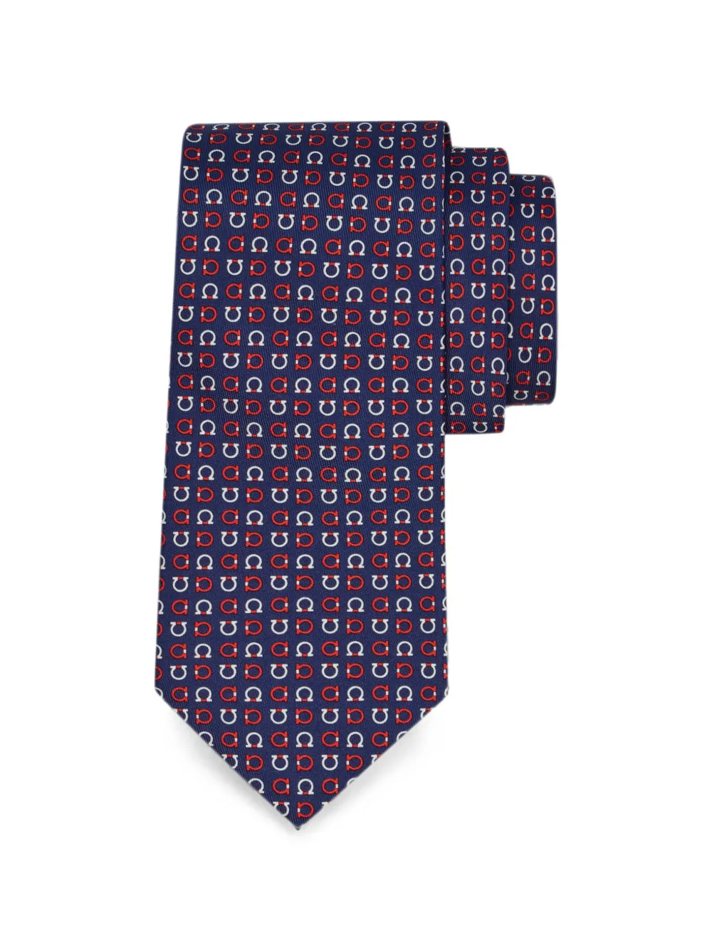 Ferragamo Gancini print silk tie - Blau