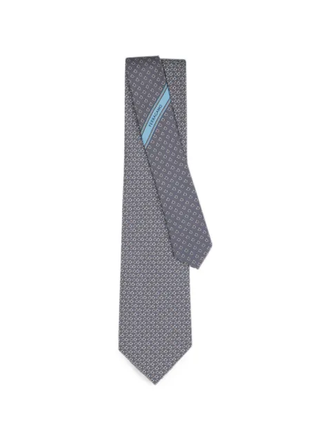 Ferragamo Gancini square print silk tie