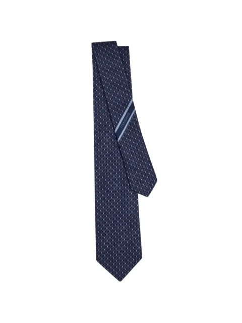 Ferragamo Double-Gancini silk jacquard tie