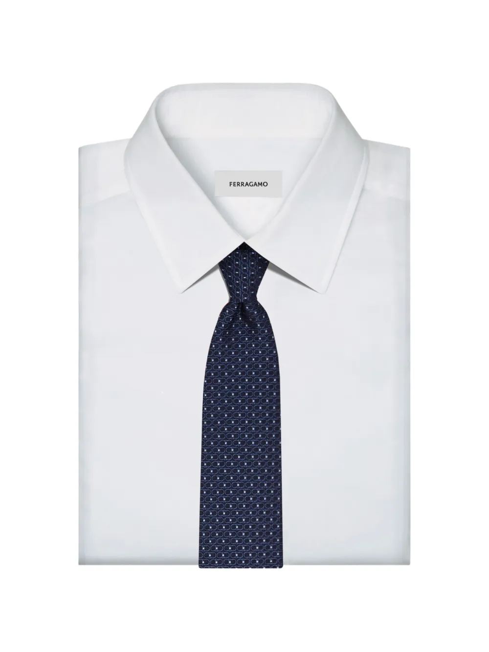 Ferragamo Double-Gancini zijden stropdas met jacquard Blauw