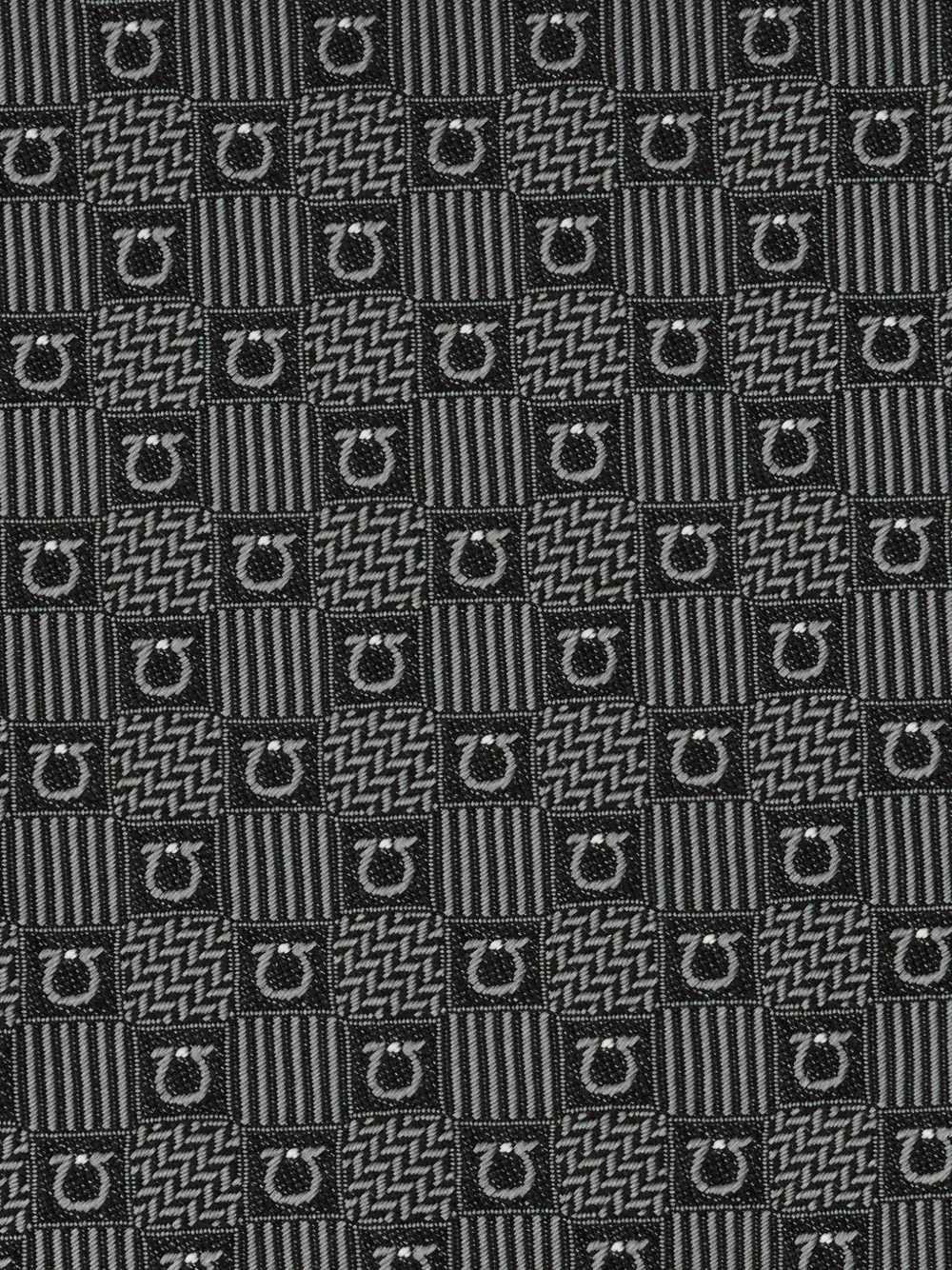 Ferragamo Stropdas met jacquard Zwart