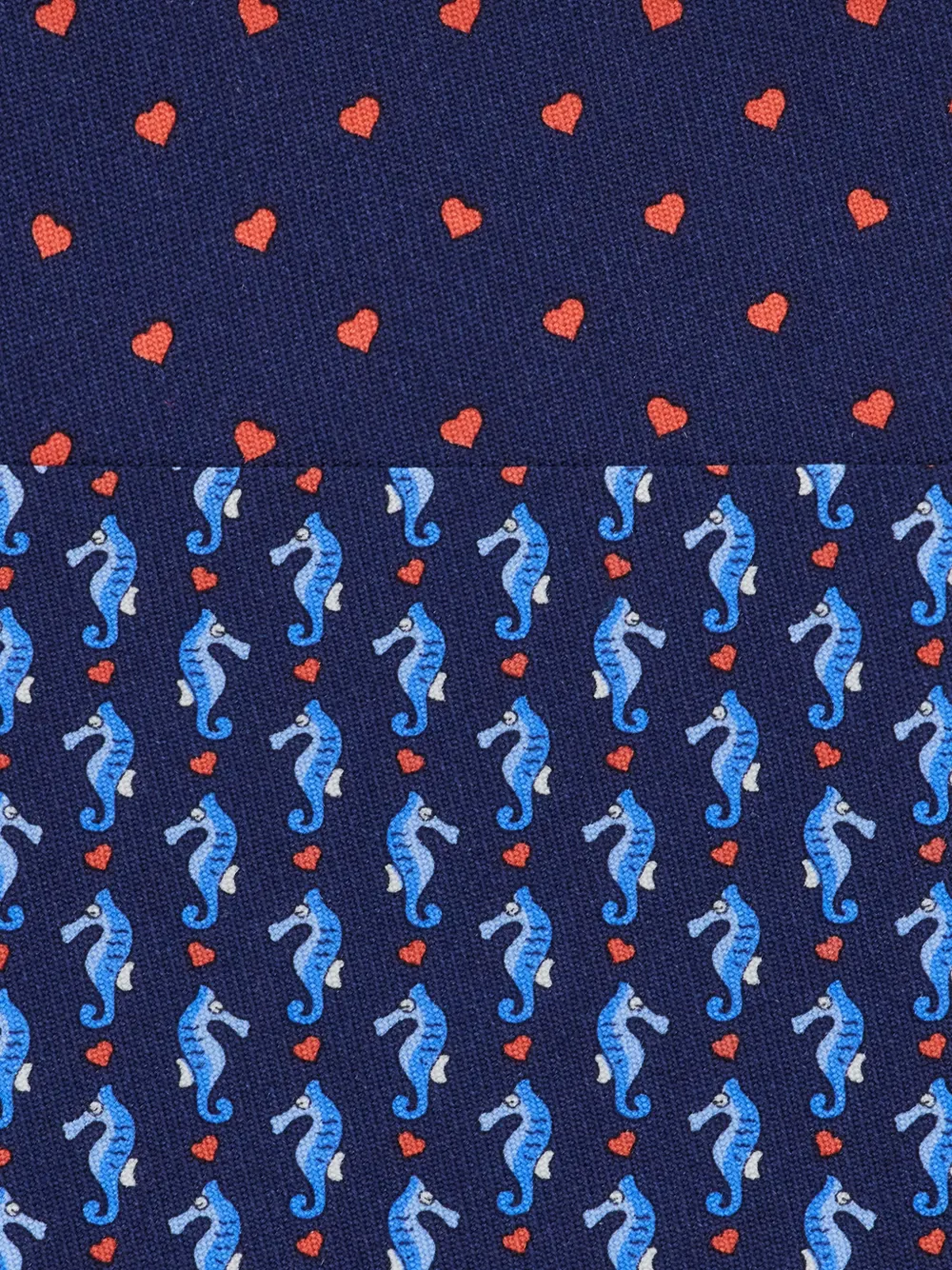 Ferragamo Zijden stropdas met zeepaardprint Blauw