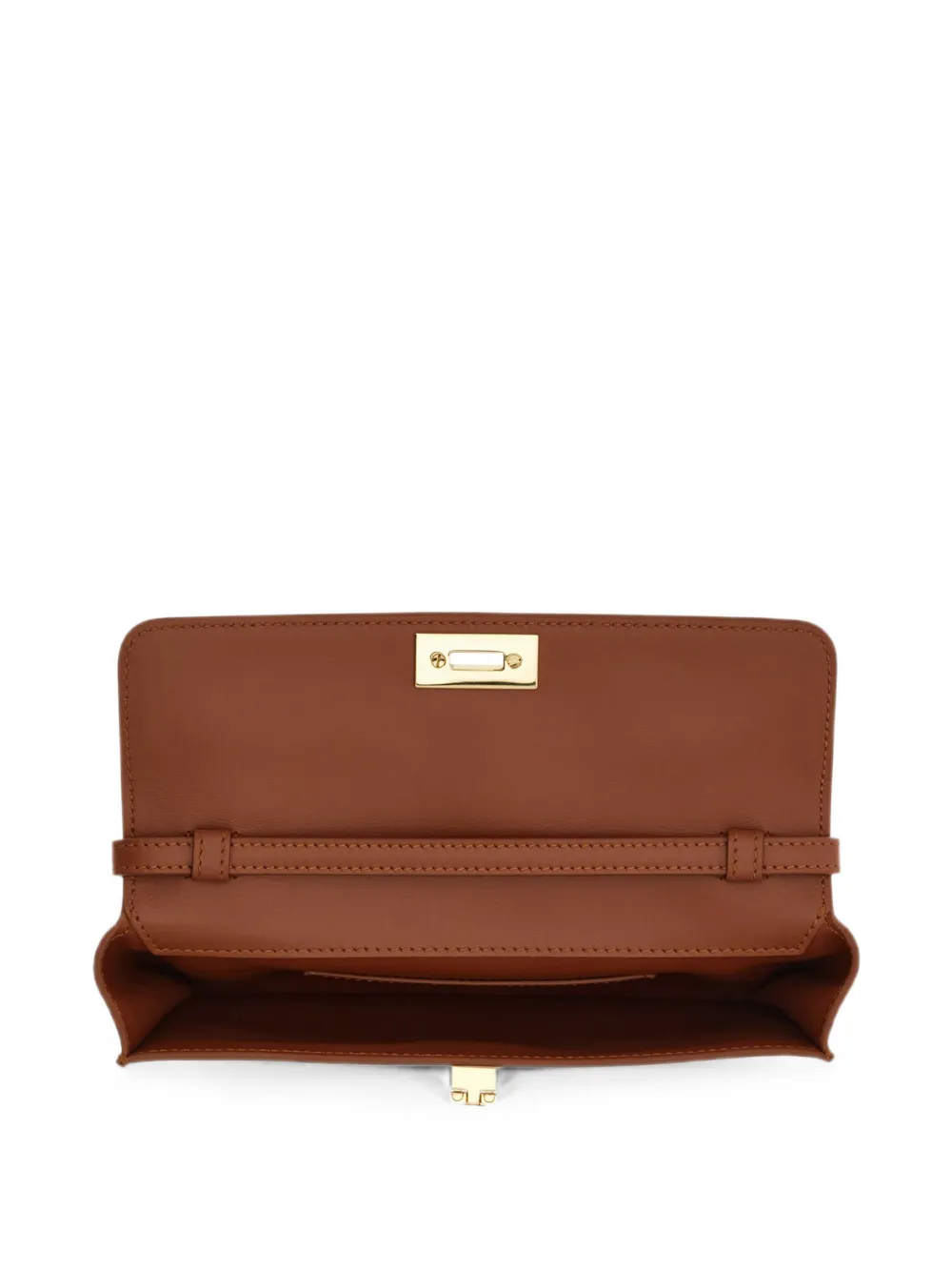 Ferragamo Gancini clutch met draaislot Bruin