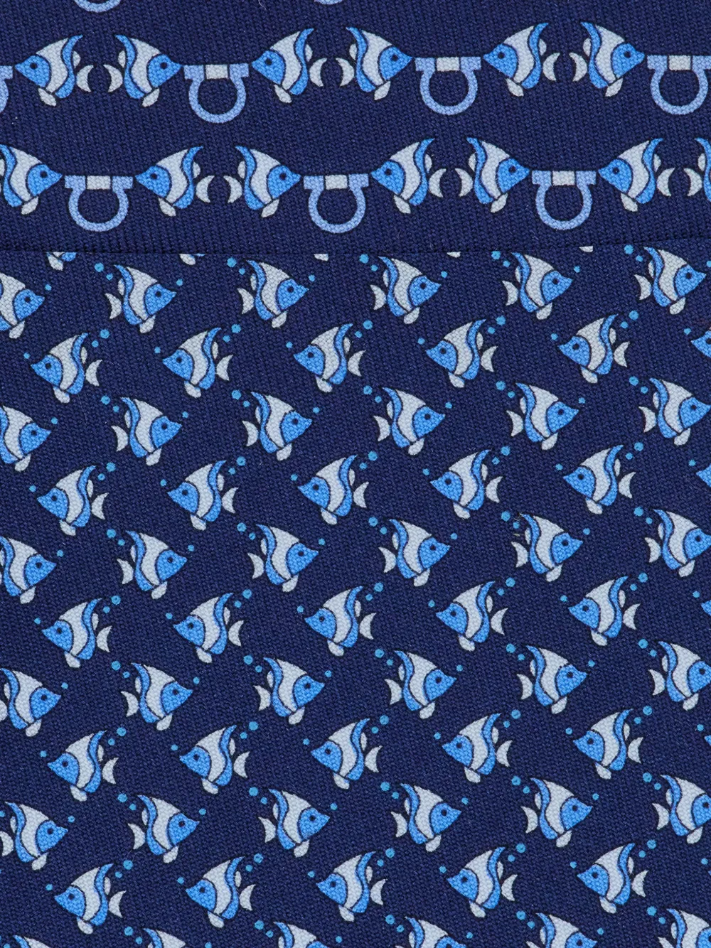 Ferragamo Zijden stropdas met vis-print Blauw