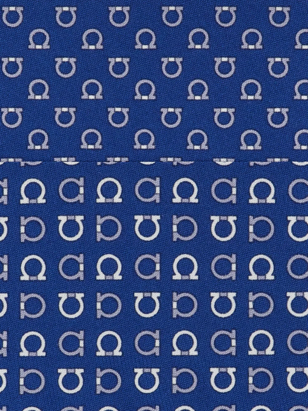 Ferragamo Zijden stropdas met Gancini-print Blauw