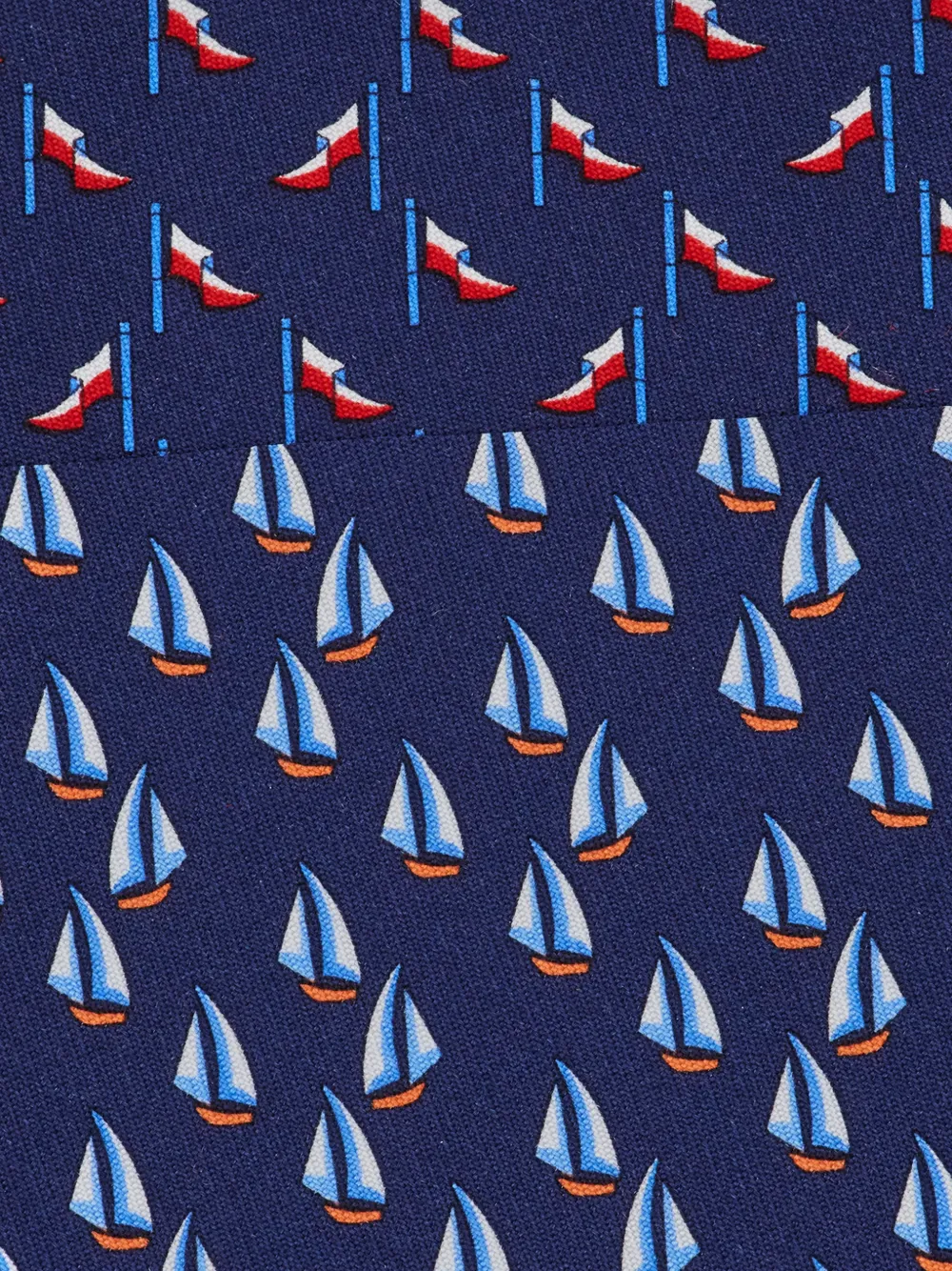 Ferragamo Zijden stropdas met nautische print Blauw