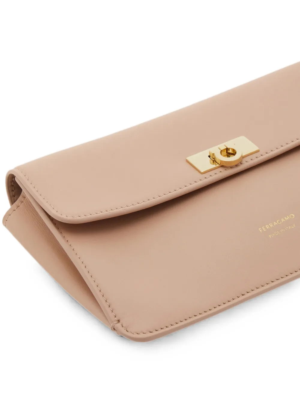 Ferragamo Gancini platte mini-tas Beige
