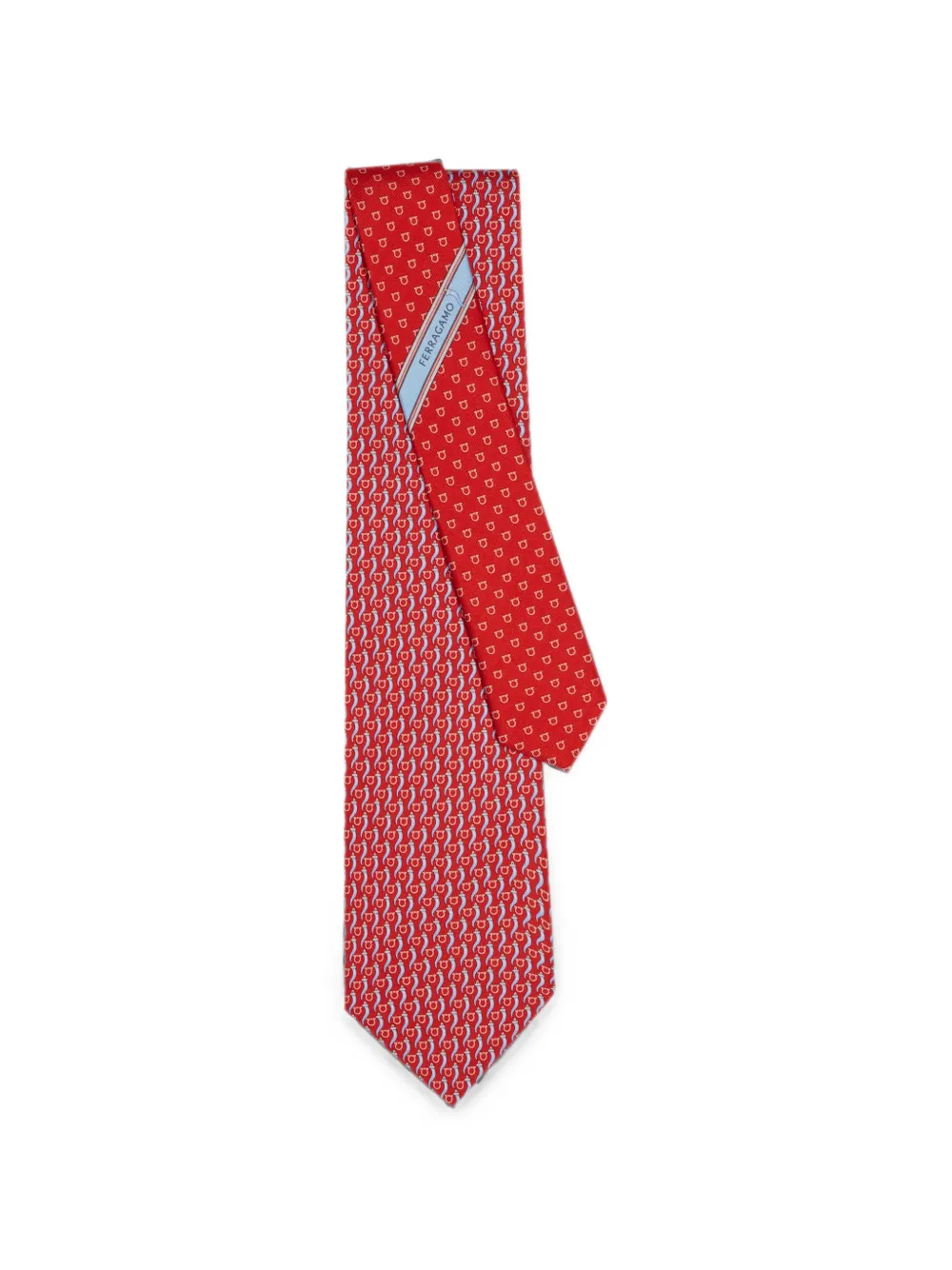 Ferragamo Zijden stropdas met Good Luck-print Rood