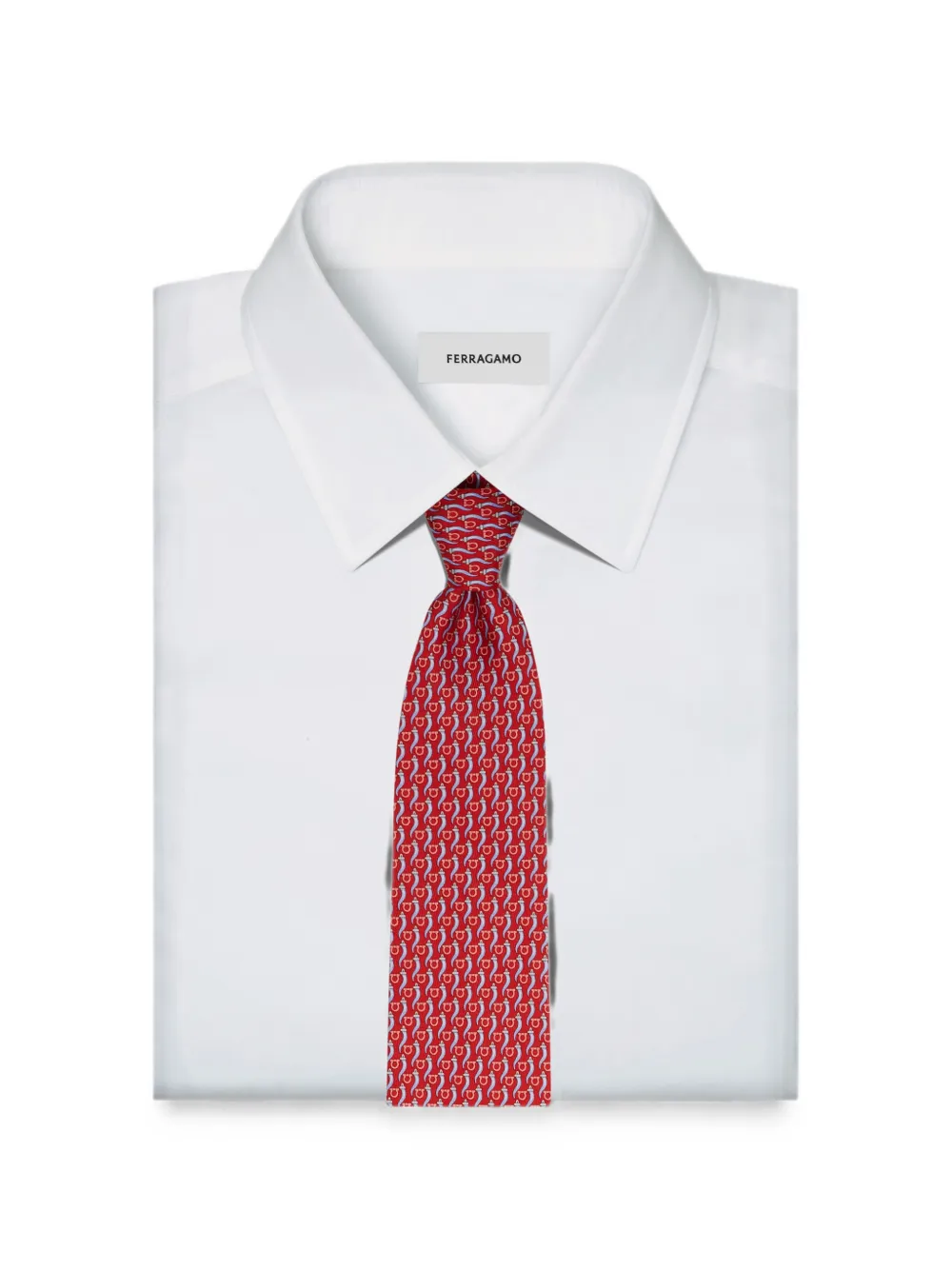 Ferragamo Zijden stropdas met Good Luck-print Rood