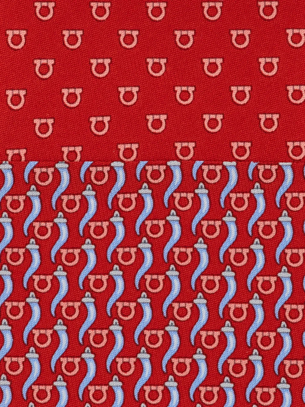 Ferragamo Zijden stropdas met Good Luck-print Rood