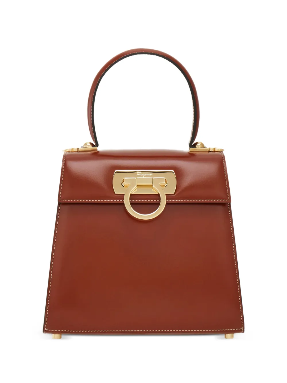 Ferragamo Borsa tote Iconic Top Handle (S) - Marrone