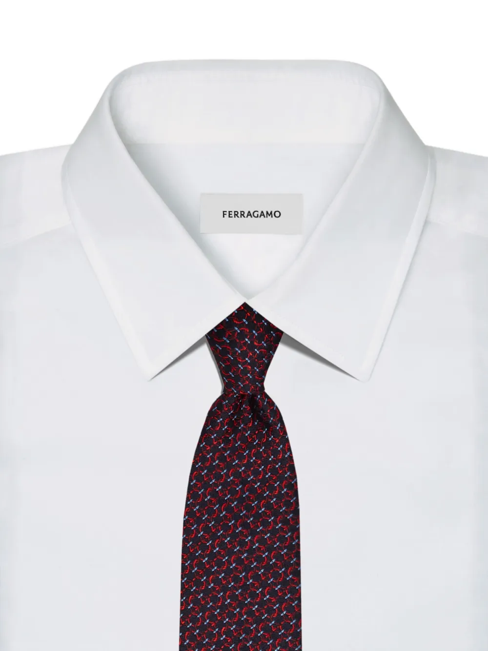 Ferragamo Stropdas met jacquard Blauw