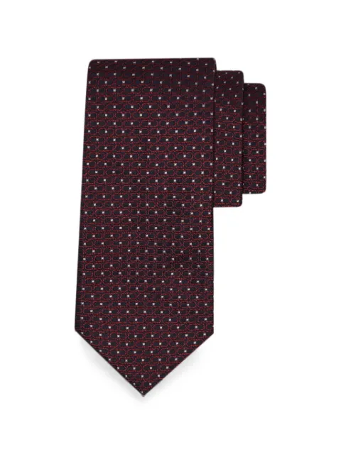 Ferragamo Double-Gancini silk jacquard tie