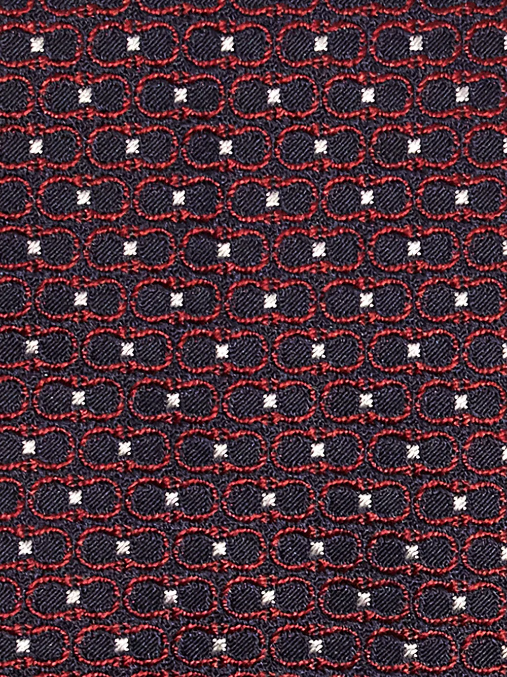 Ferragamo Double-Gancini zijden stropdas met jacquard Zwart