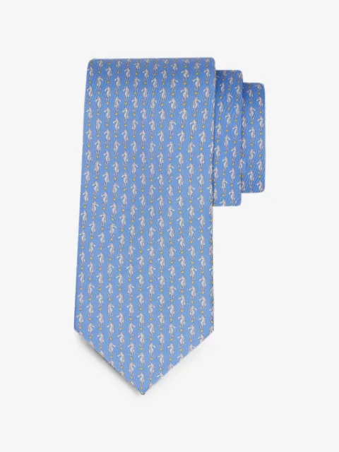 Ferragamo Seahorse-print silk tie