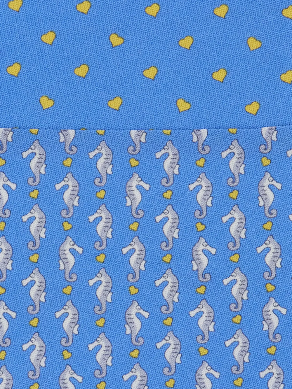 Ferragamo Zijden stropdas met zeepaard-print Blauw