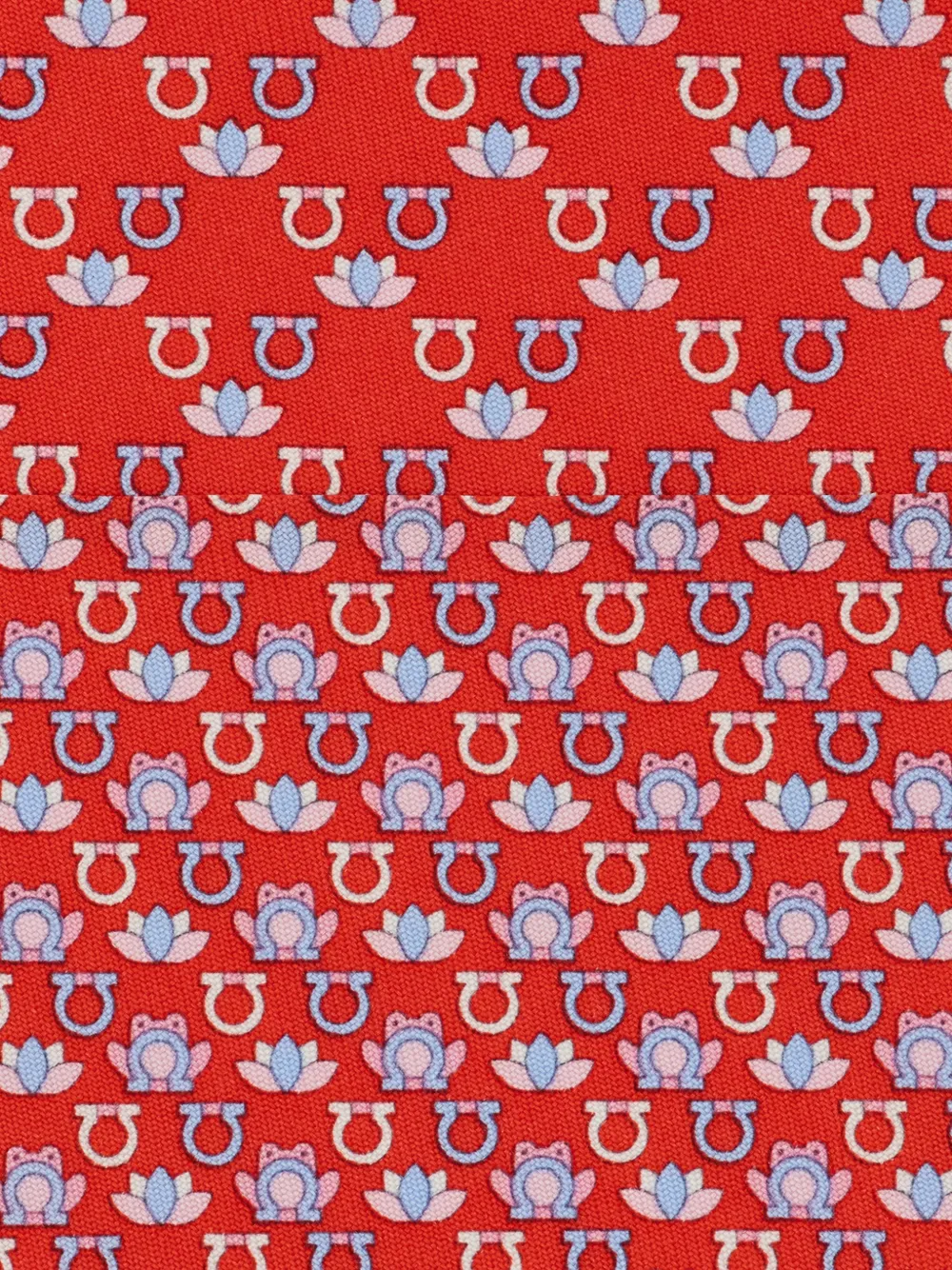 Ferragamo Zijden stropdas met kikker-print Rood