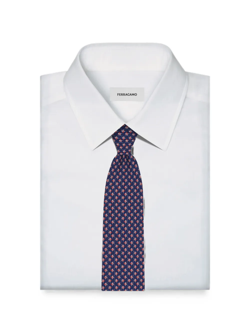 Ferragamo Stropdas met print Blauw
