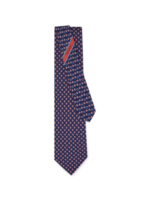 Ferragamo silkeslips med Mini Fish-tryk