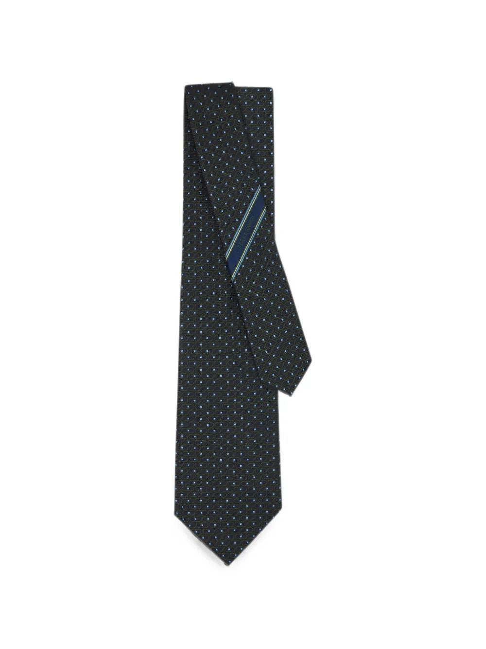 Ferragamo Double-Gancini zijden stropdas met jacquard Blauw