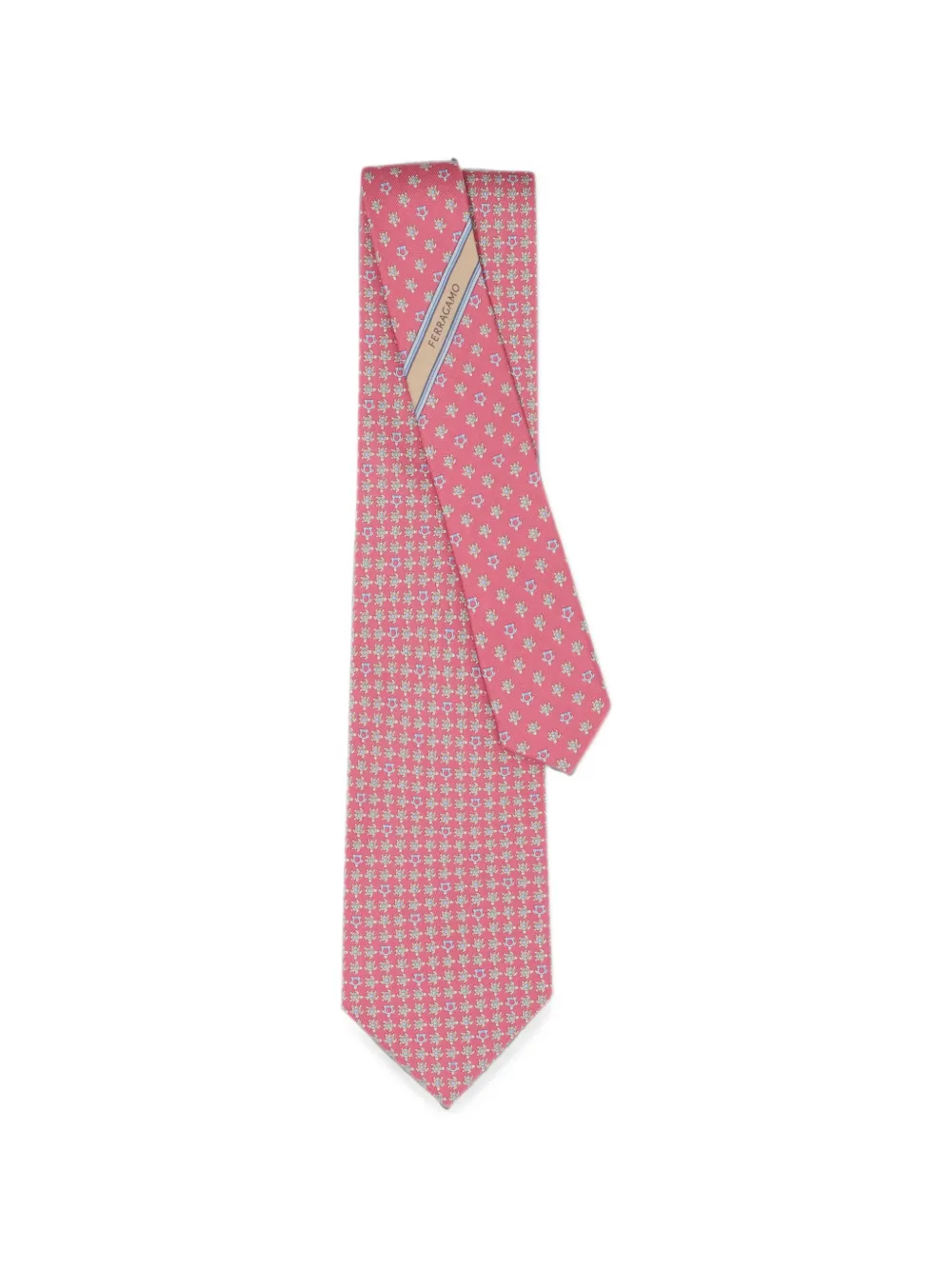 Ferragamo Zijden stropdas met schildpad-print Roze
