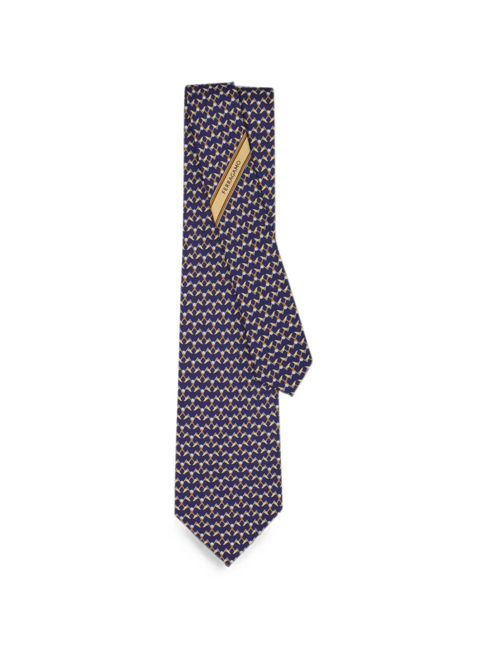 Ferragamo Zijden stropdas met print Blauw