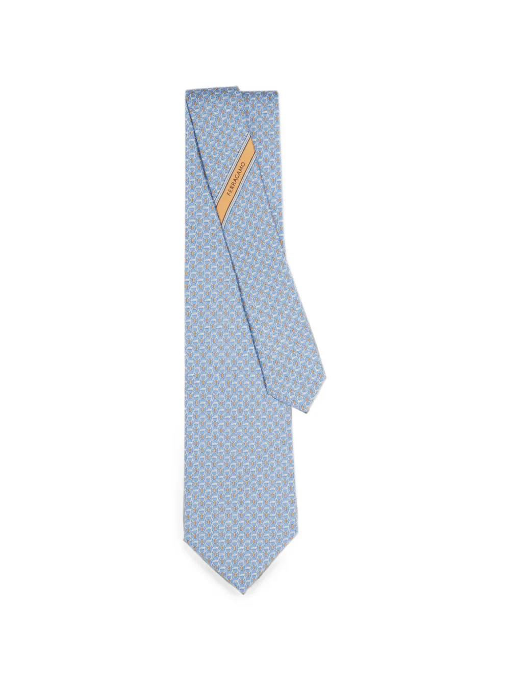 Ferragamo Gancini zijden stropdas Blauw