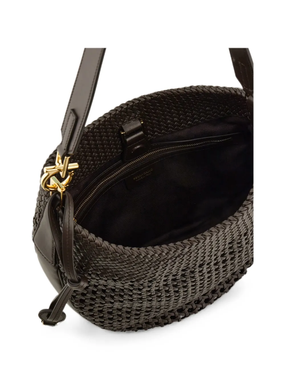 Ferragamo Leren schoudertas Bruin