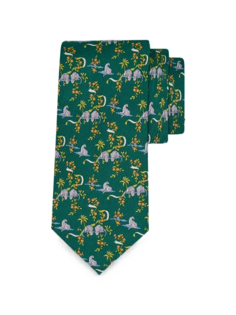 Ferragamo Amazon-print silk tie