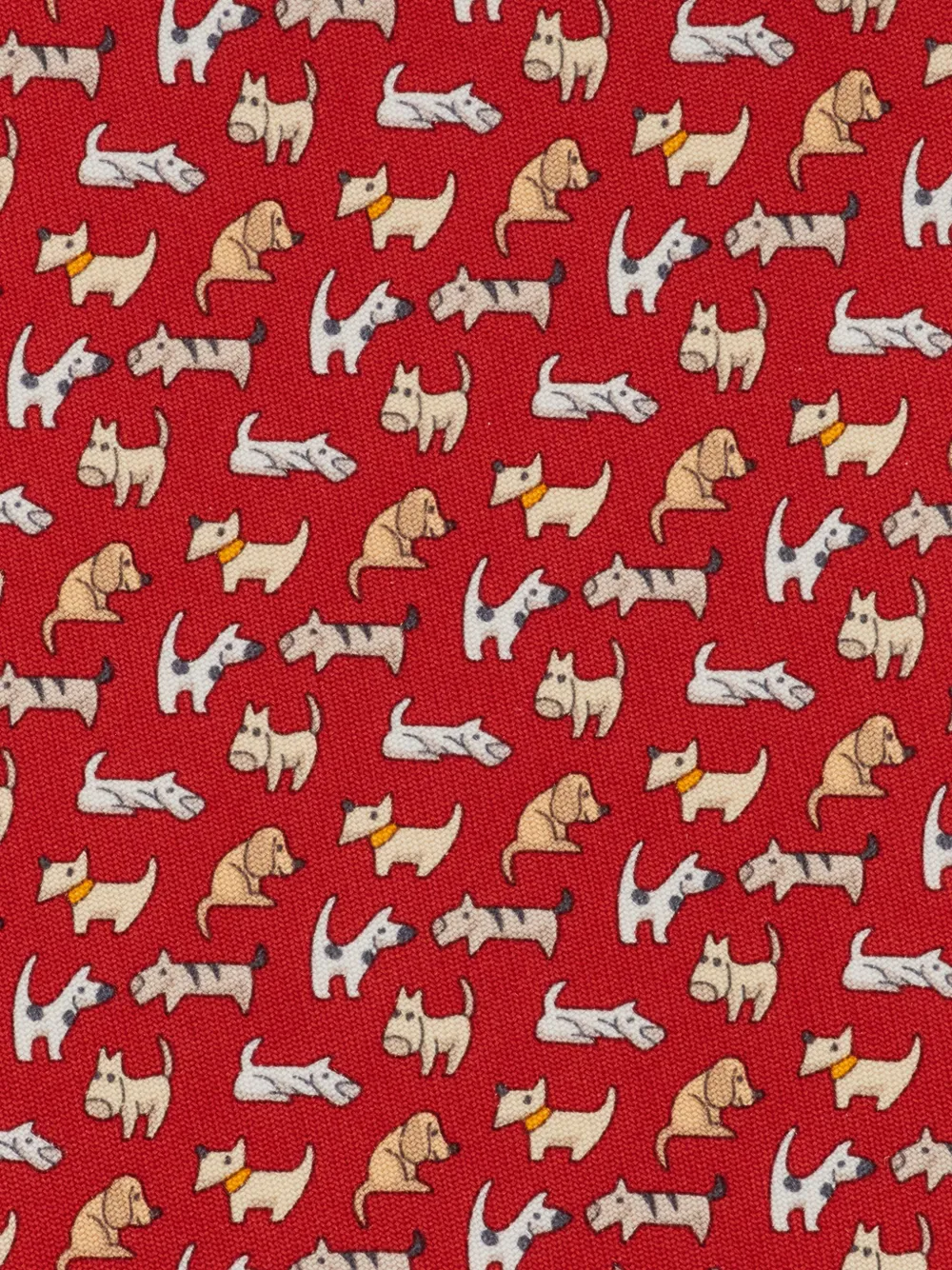 Ferragamo Zijden stropdas met hondenprint Rood