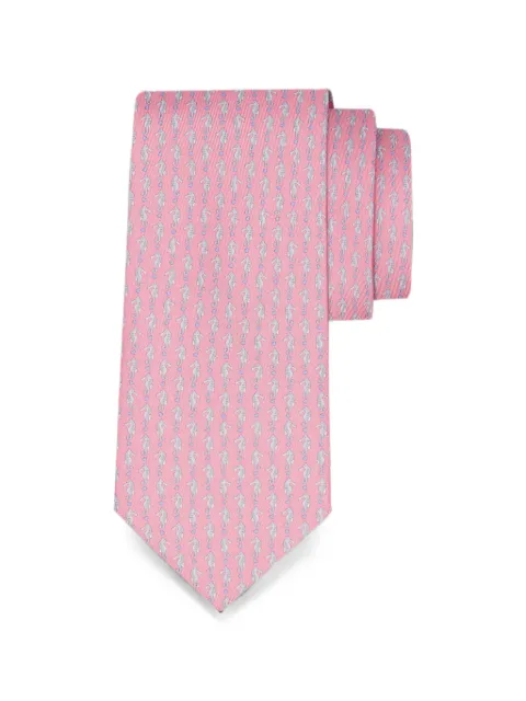 Ferragamo Seahorse-print silk tie