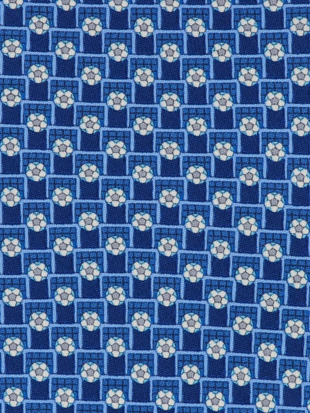 Ferragamo Zijden stropdas met voetbalprint Blauw