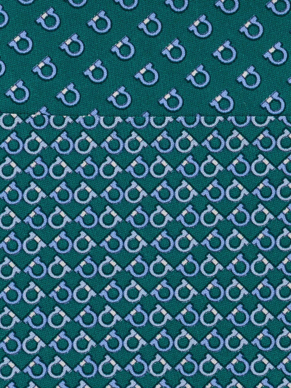 Ferragamo Zijden stropdas met Gancini-print Groen