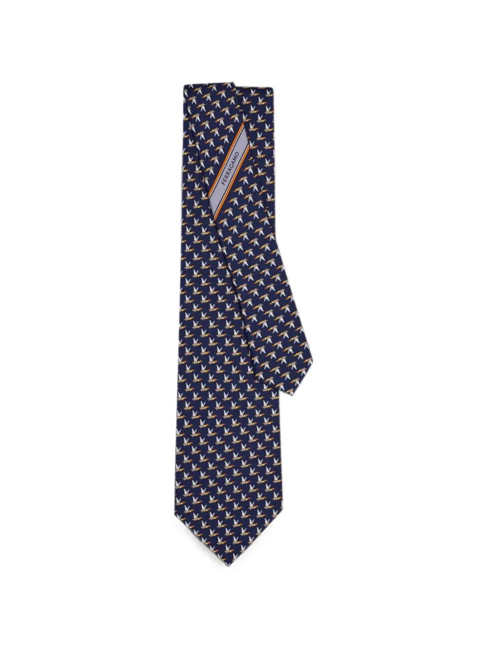 Ferragamo Zijden stropdas met print Blauw
