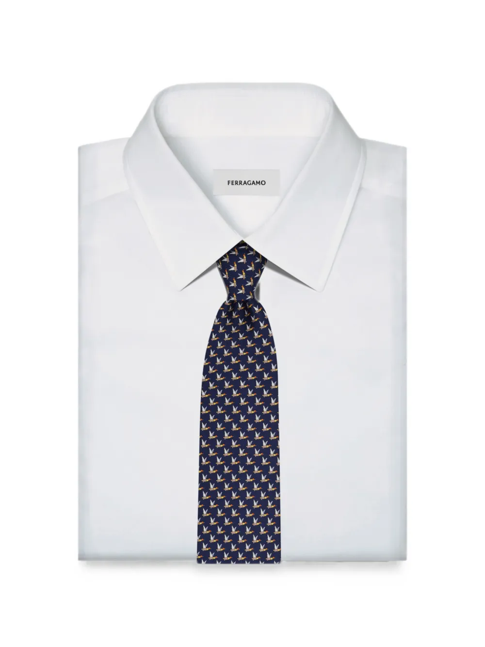 Ferragamo Zijden stropdas met print Blauw
