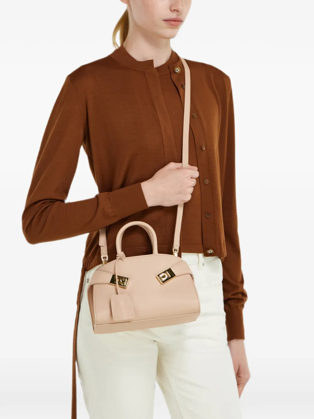 Ferragamo Hug handtas (XS) Beige